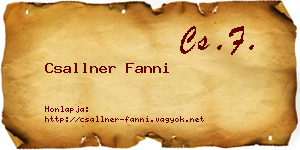 Csallner Fanni névjegykártya